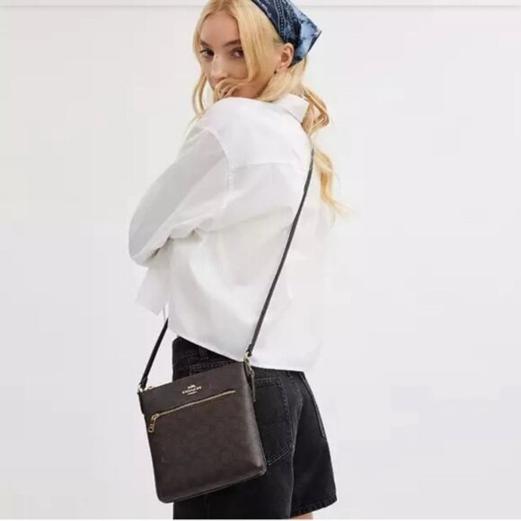 Coach Y2K Signature Monogram Rowan Crossbody Bag (F34938) EUC - Picture 2 of 15